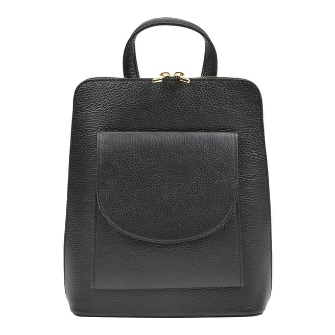 Mangotti Bags Black Leather Top Handle Backpack