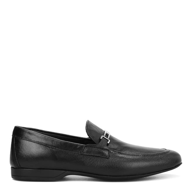 Versace Collection Black Brushed Leather Loafer