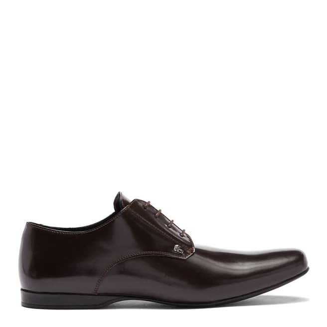 Versace Collection Dark Brown Brushed Leather Formal Shoe