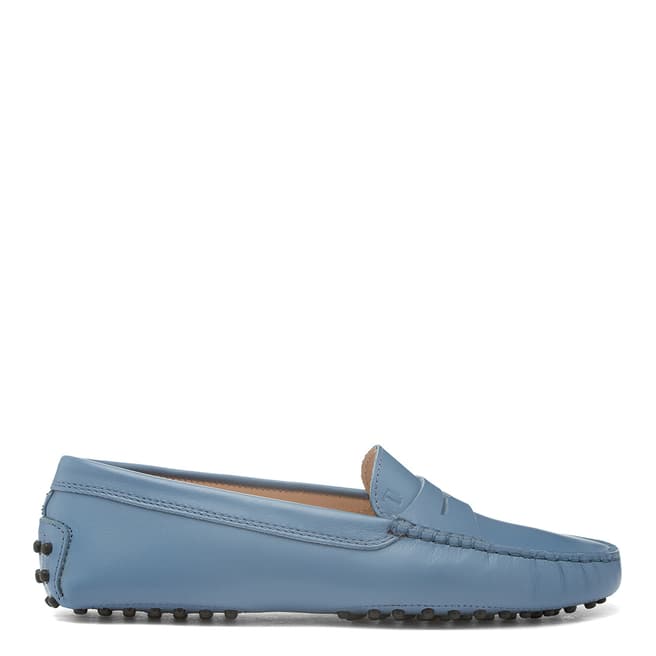 Tod's Blue Horizon Leather Gommino Moccasin