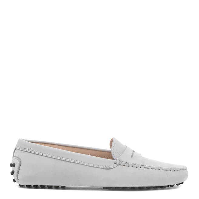 Tod's Grey Leather Gommino Moccasin