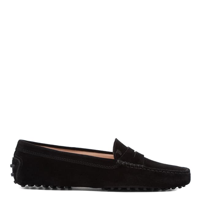 Tod's Black Suede Gommino Moccasin