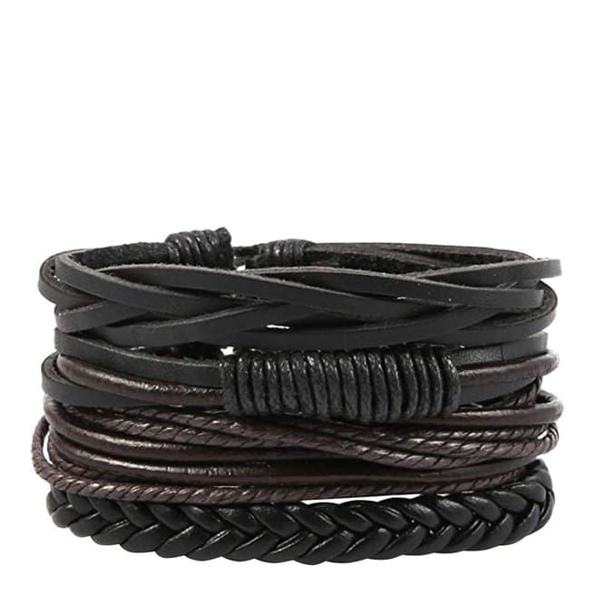 Stephen Oliver Black/Brown Leather Bracelet
