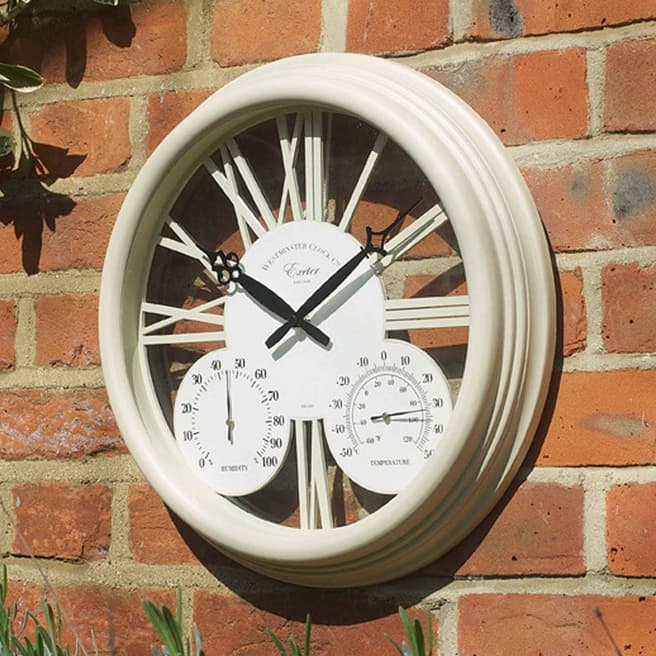 Smart Garden Cream Exeter Wall Clock and Thermometer