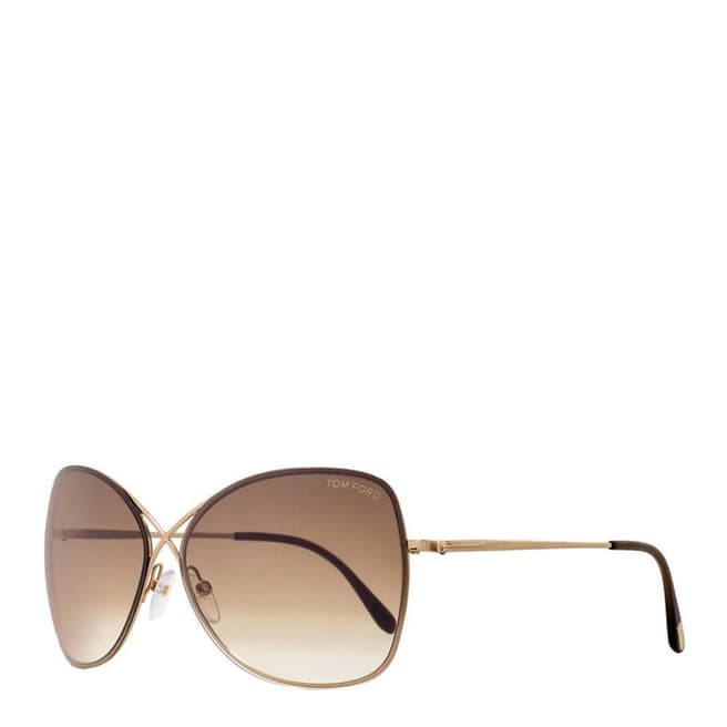 Tom Ford Womens Brown/Gold Pilot Sunglasses 61mm