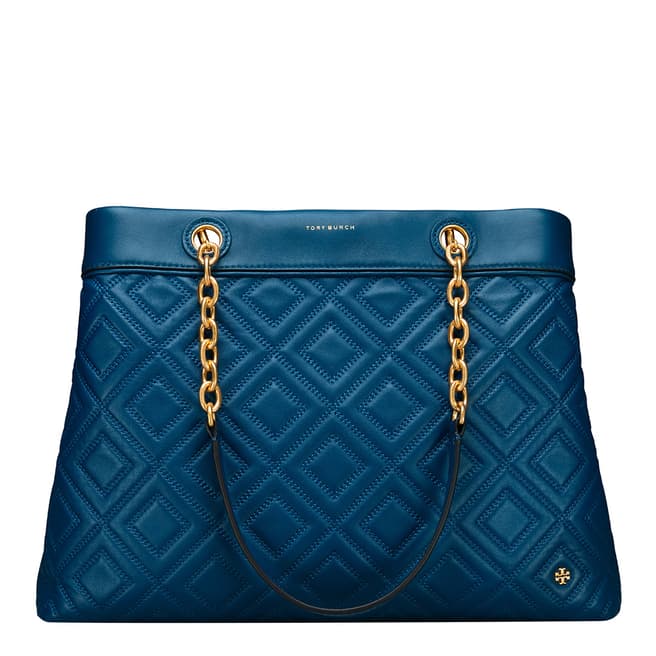 Tory Burch Blue Fleming Triple-Compartment Tote