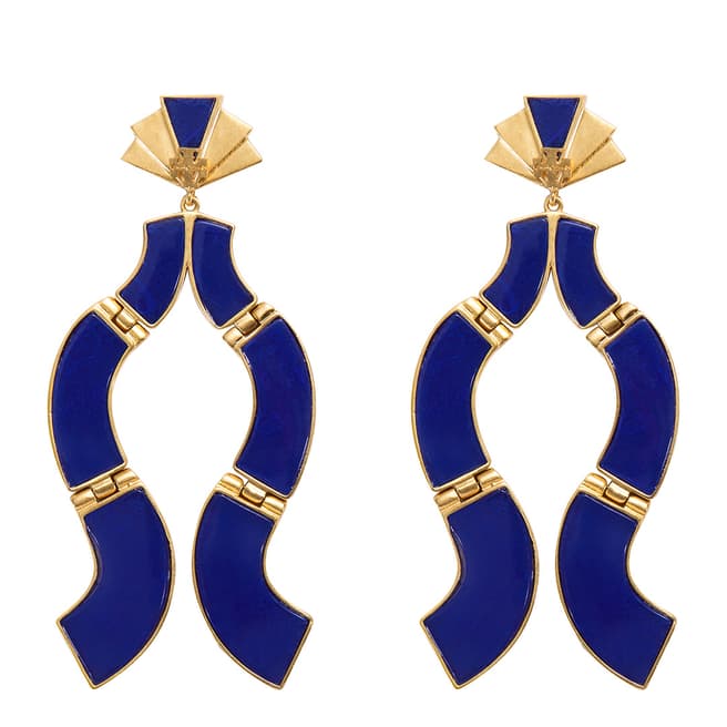 Tory Burch Blue Abstract Epoxy Earrings