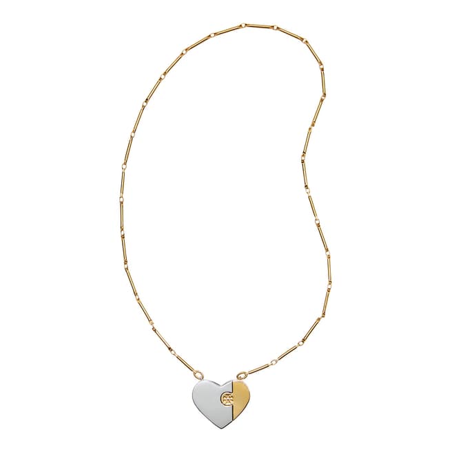 Tory Burch Gold Puzzle Heart Necklace