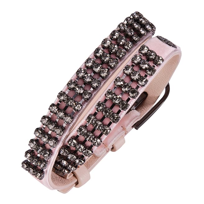 Tory Burch Blush Crystal Embellished Double-Wrap Bracelet