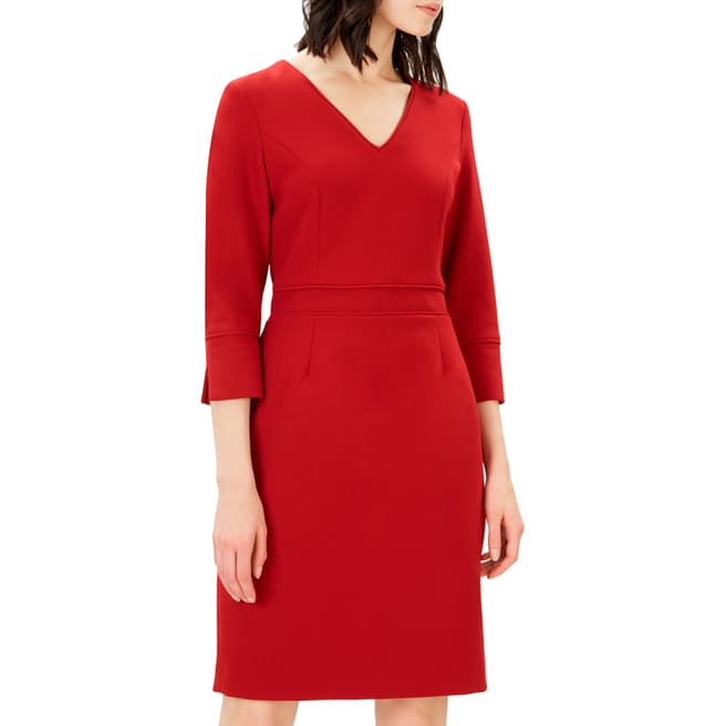 Jaeger Red Piping Detail Dress