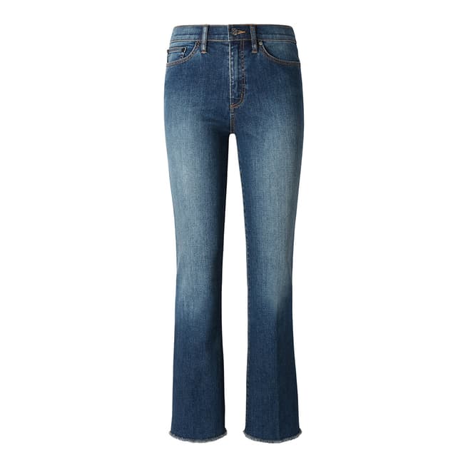 Tory Burch Blue Ryan Frayed Flared Jeans