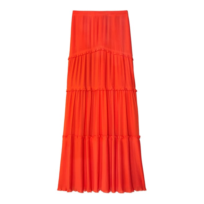 Tory Burch Orange Stella Maxi Skirt