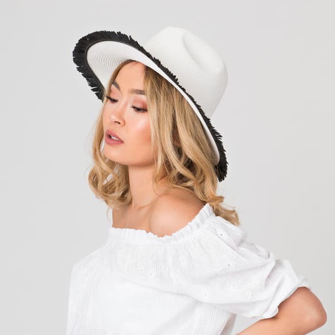 Pia Rossini White Cira Straw Hat
