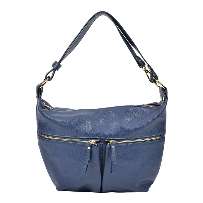 Sofia Cardoni Blue Leather Shoulder Bag