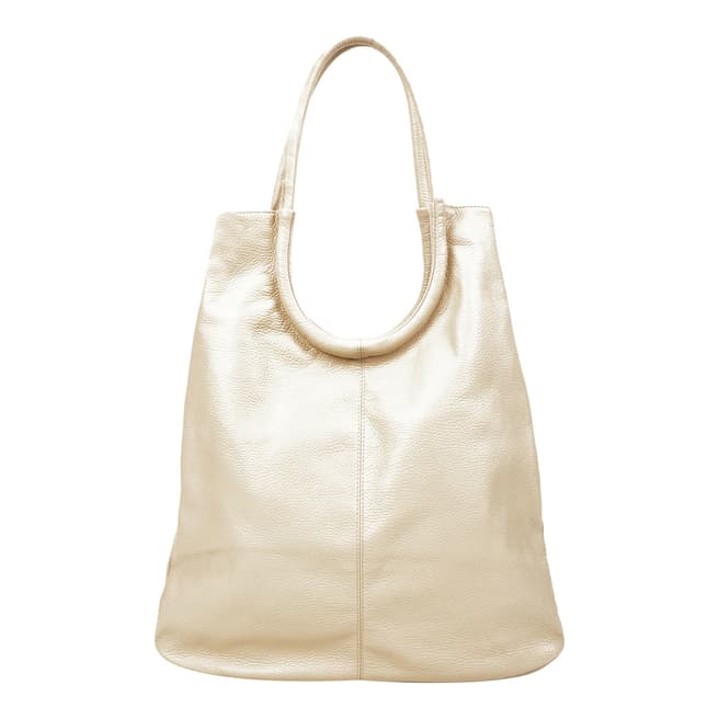 Sofia Cardoni Beige Leather Shoulder Bag