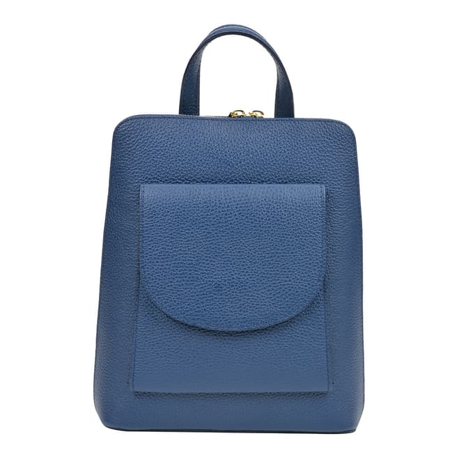 Mangotti Blue Leather Backpack