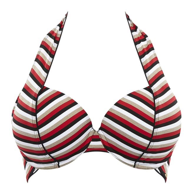 Panache Disco Stripe Summer Halter Bikini Top