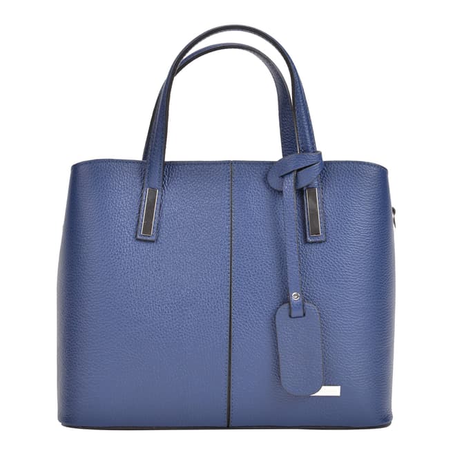 Sofia Cardoni Blue Leather Tote Bag