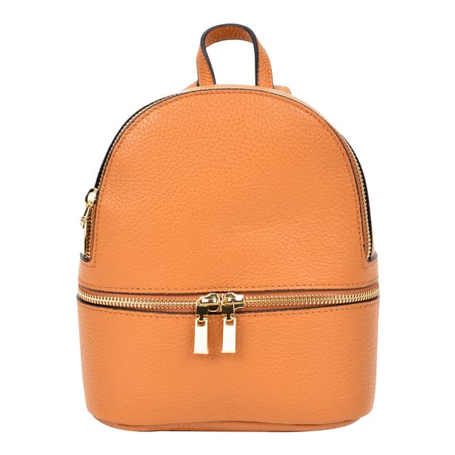 Sofia Cardoni Orange Leather Backpack