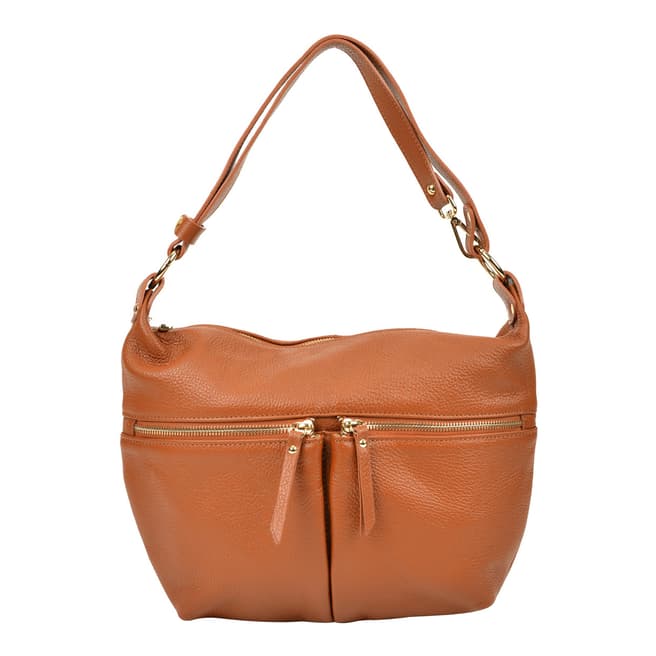 Sofia Cardoni Orange Leather Shoulder Bag