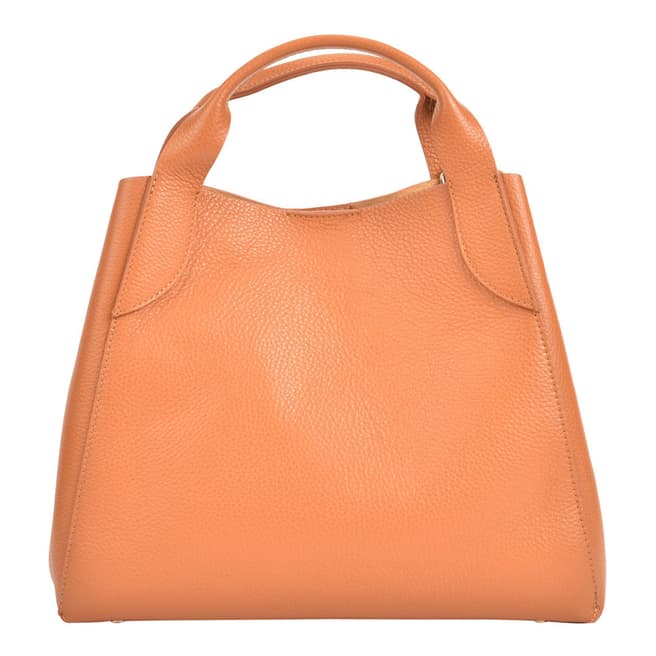 Sofia Cardoni Orange Leather Tote Bag