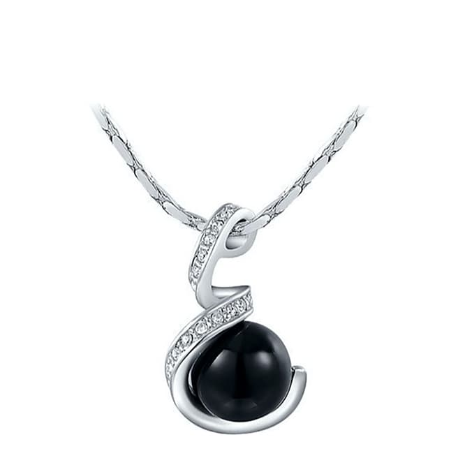 Ma Petite Amie Black/Silver Necklace with Swarovski Crystals