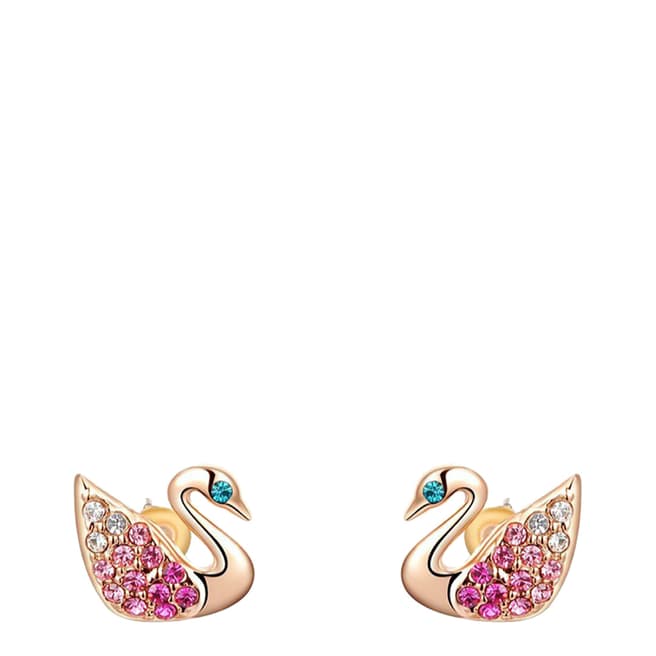 Ma Petite Amie Swan Stud Earrings with Swarovski Crystals
