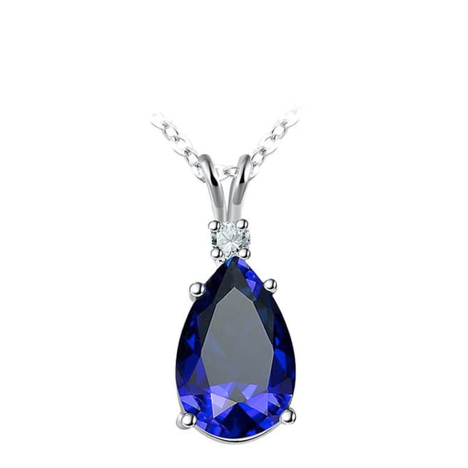 SWAROVSKI Sapphire Tear Drop Necklace with Swarovski Crystals 