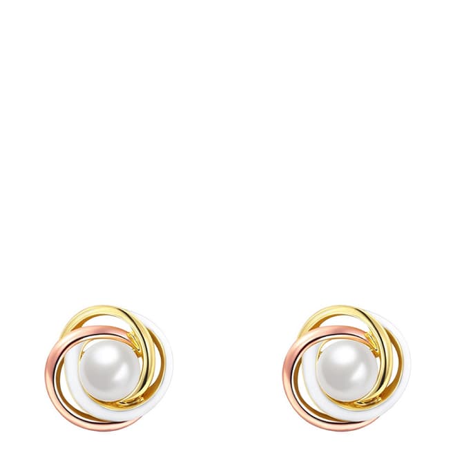 Ma Petite Amie Pearl Earrings with Swarovski Crystals