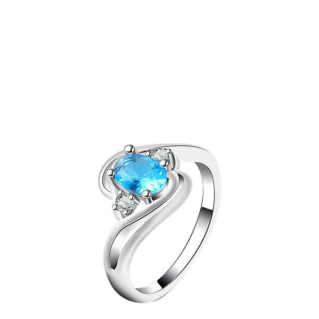 SWAROVSKI Sapphire Tear Drop Ring with Swarovski Crystals 