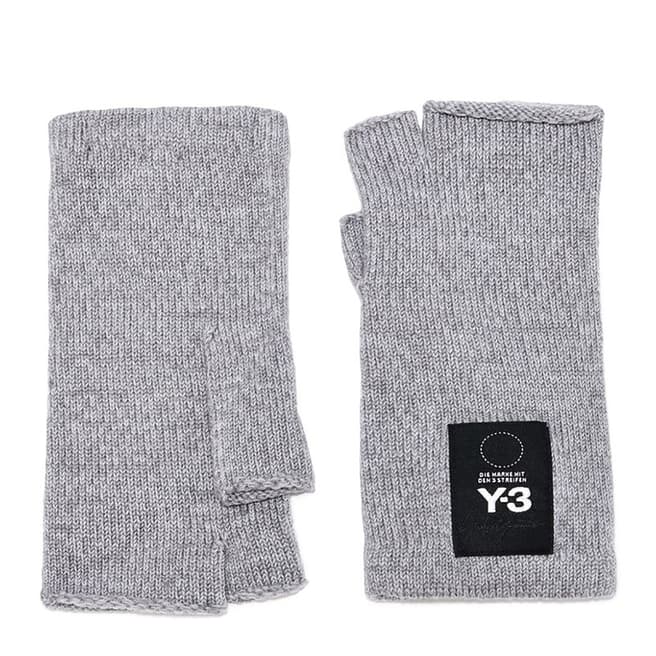 Y-3 Grey Y-3 Logo Fingerless Gloves