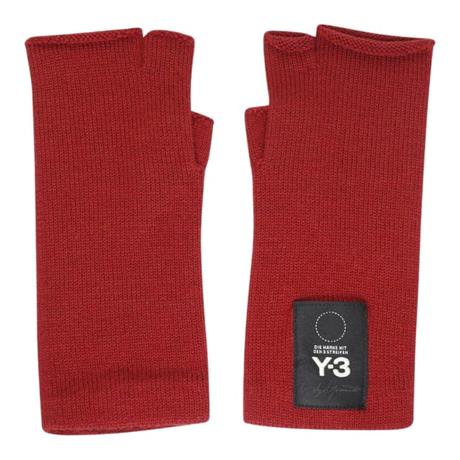 Y-3 Rust Red Y-3 Logo Fingerless Gloves