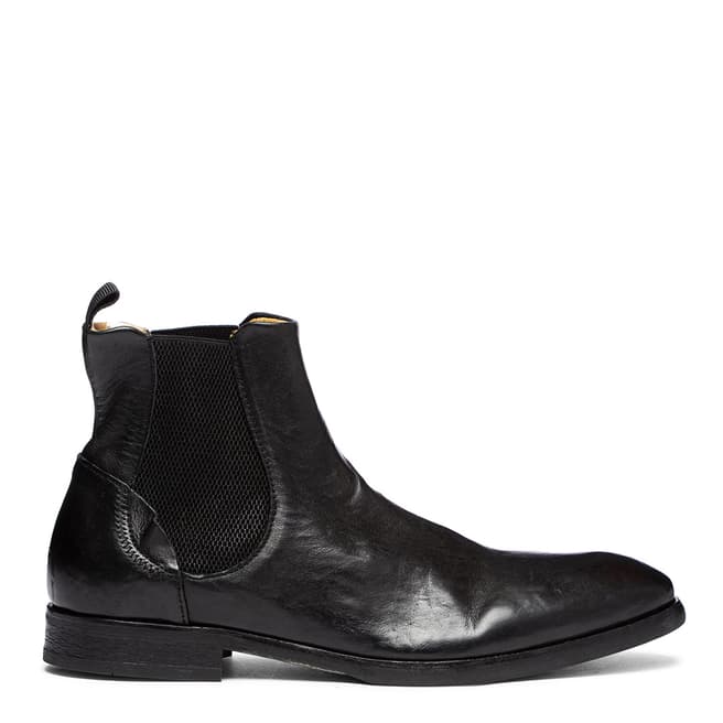 Hudson London Black Washed Leather Watchley Chelsea Boots