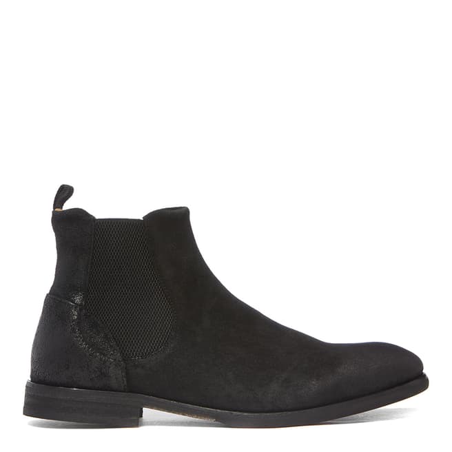 Hudson London Black Suede Watchley Chelsea Boots