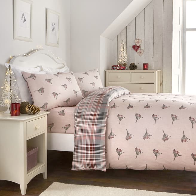 Fusion Robin Double Duvet Cover Set, Pink