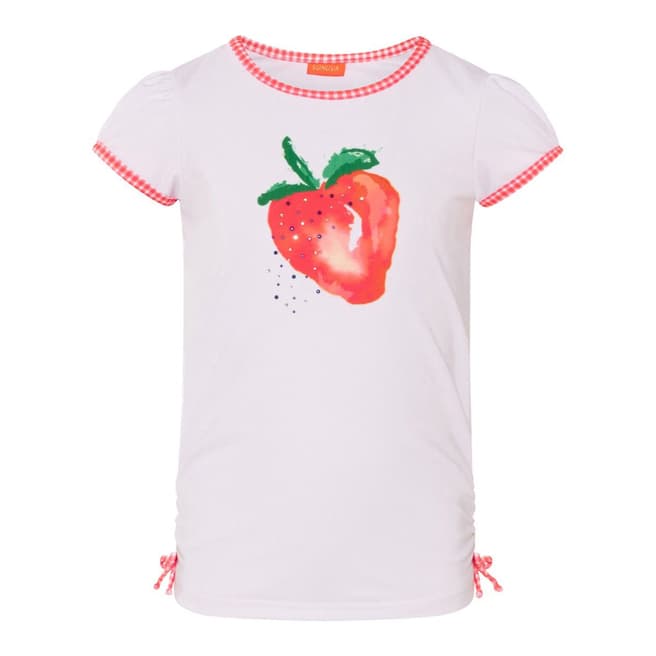 Sunuva Girls White Strawberry Crush Cap Sleeve Rash Vest