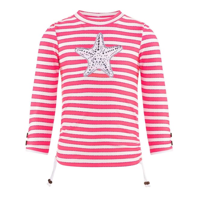 Sunuva Girls Neon Pink Starfish Classic Rash Vest