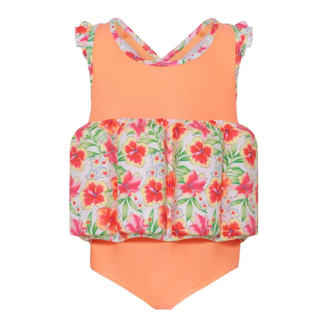 Sunuva Girls Orange Tropical Floatsuit
