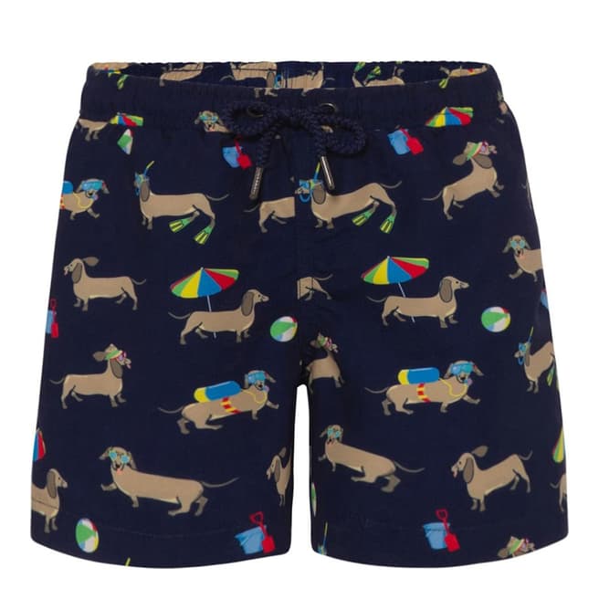 Sunuva Boys Navy Sausage Dog Swim Shorts