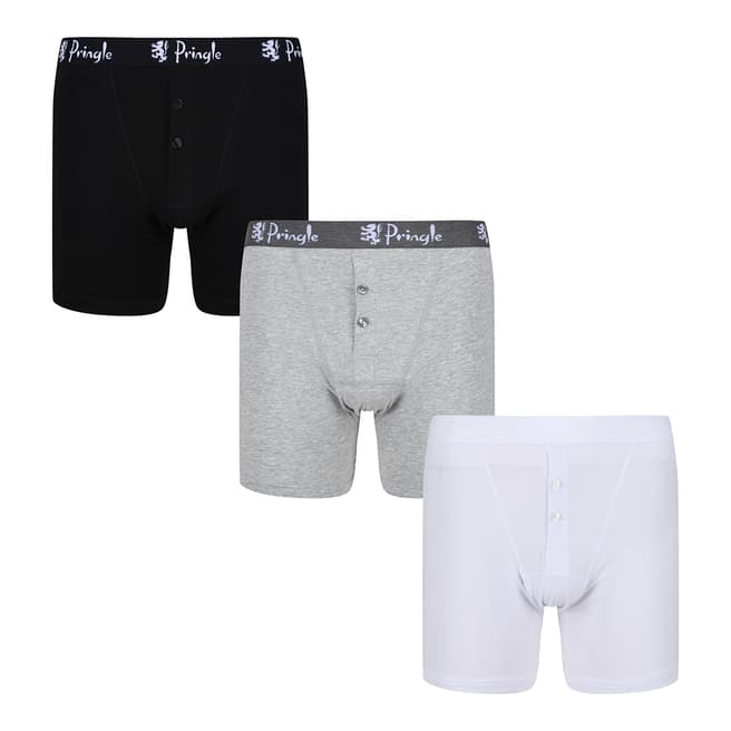 Pringle Black/Grey/White 2PK Knitted Boxers