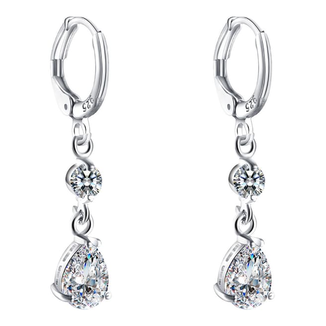 Black Label by Liv Oliver Silver Plated Crystal Drop Earrings