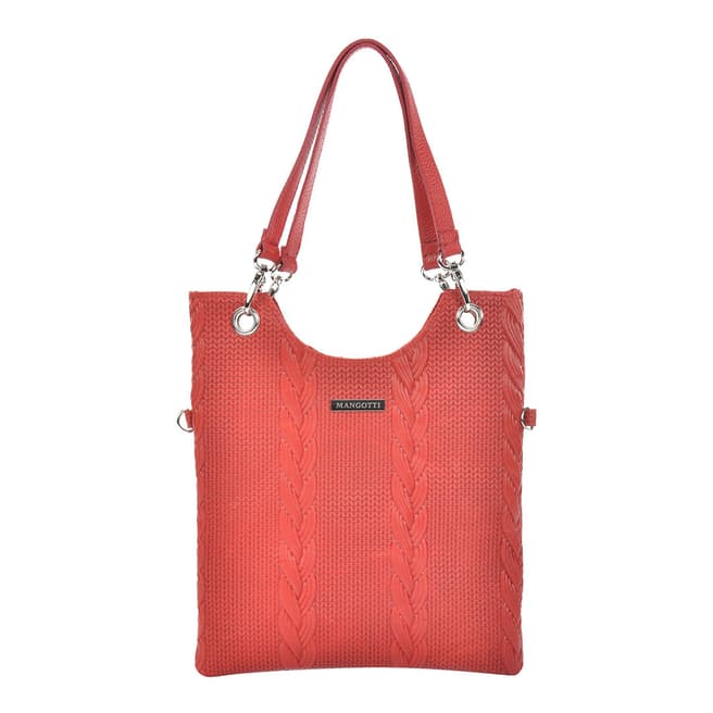 Mangotti Bags Red Leather Shoulder Bag