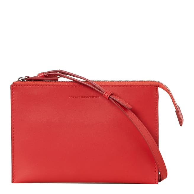 French Connection Red Josefina Leather Trio Crossbody