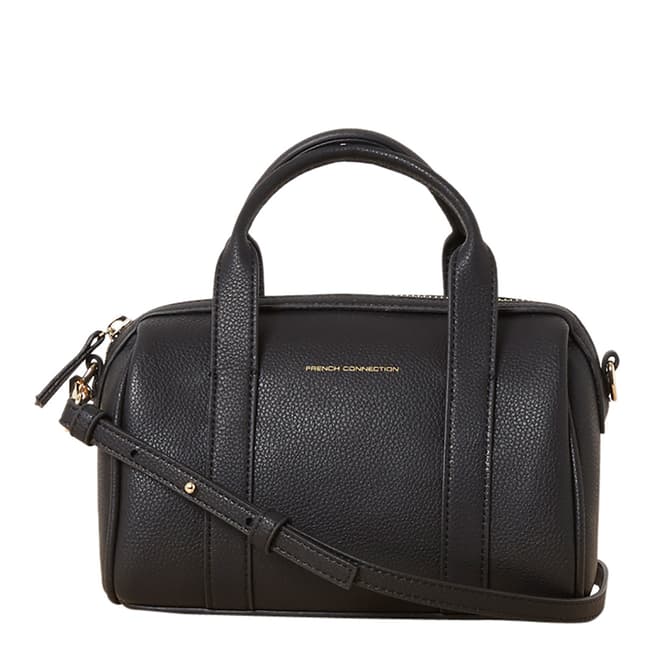 French Connection Black Roma Mini Leather Bowling Crossbody