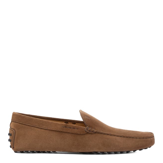 Tod's Castoro Brown Suede Gommini Loafers