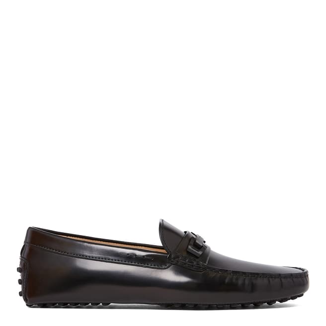 Tod's Black Suede Macro Clamp Country Gommini Loafers