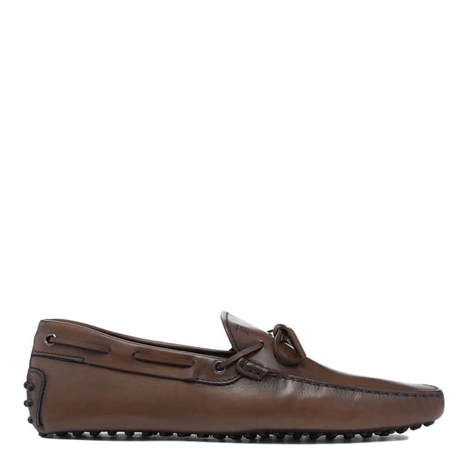 Tod's Cacao Brown New Laccetto Gommino Loafers
