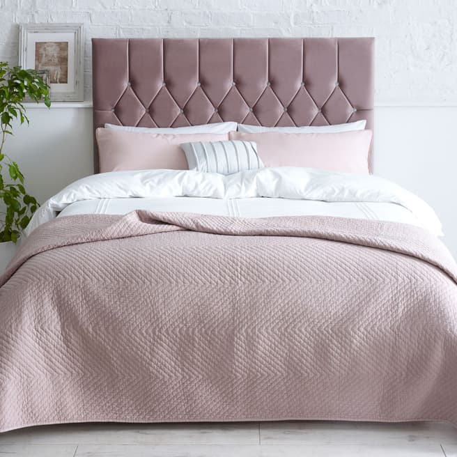 Catherine Lansfield Boutique Collection Velvet Bed Frame - Single (3') - Blush