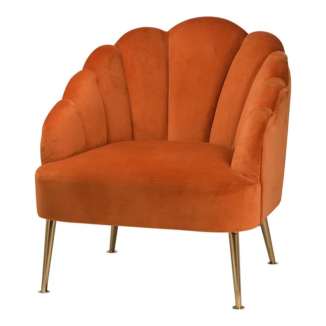 Hill Interiors Burnt Orange Velvet Teacup Chair