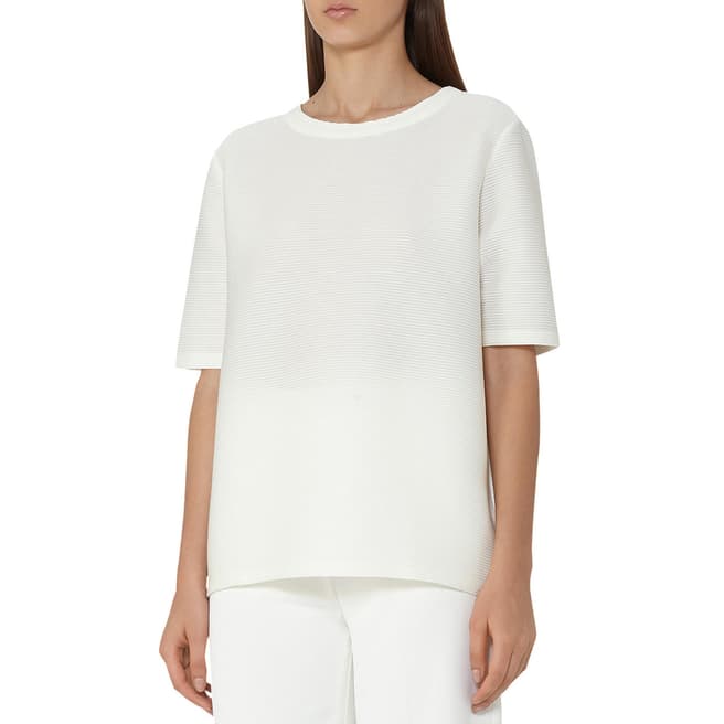 Reiss Off White Marcey Short Sleeve Top